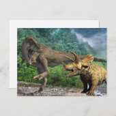 Dinosaur Tyrannosaurus Triceratops Briefkaart (Voorkant / Achterkant)