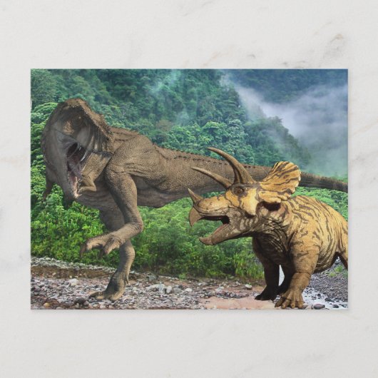 Dinosaur Tyrannosaurus Triceratops Briefkaart (Voorkant)