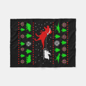 Dinosaur Ugly Christmas voor Volwassenen Kinder Fleece Deken (Voorkant (Horizontaal))
