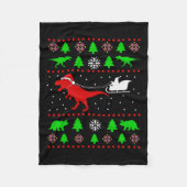 Dinosaur Ugly Christmas voor Volwassenen Kinder Fleece Deken (Voorkant)
