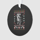 Dinosaur Ugly KerstSweater Funny Holiday Ornament (voorkant)