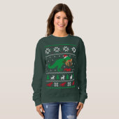 Dinosaur Ugly KerstSweater - Grappig kerstfeest Trui (Voorkant volledig)