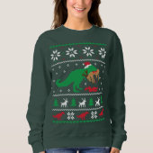 Dinosaur Ugly KerstSweater - Grappig kerstfeest Trui (Voorkant)