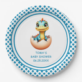 Dinosaur uit ei papieren bordje