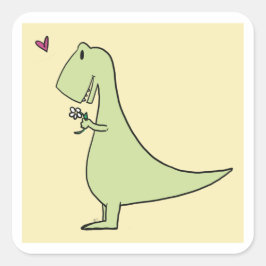 Dinosaur uit liefde vierkante sticker