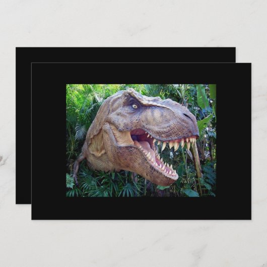 Dinosaur-uitnodiging Kaart (Voorkant / Achterkant)