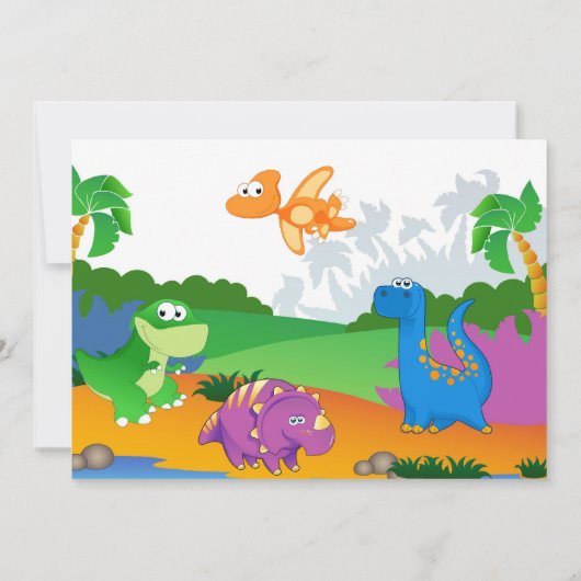 Dinosaur Uitnodiging - Kinderen van Birthday (Achterkant)