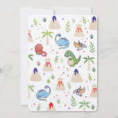 Dinosaur-uitnodigingen, verjaardagsuitnodigingen v kaart (Achterkant)