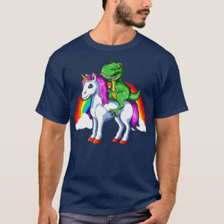 Dinosaur Unicorn Dinosaur Riding Unicorn T Rex Rai T-shirt