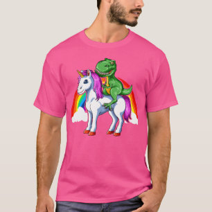 Dinosaur Unicorn Dinosaur Riding Unicorn T Rex Rai T-shirt