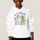 Dinosaur Unicorn Friends Kids' Hoodie (Voorkant)