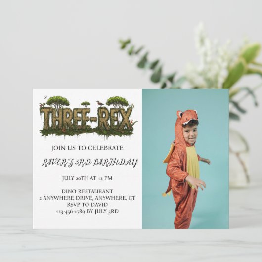 DINOSAUR-USP met gepersonaliseerde foto Kaart (Staand voorkant)