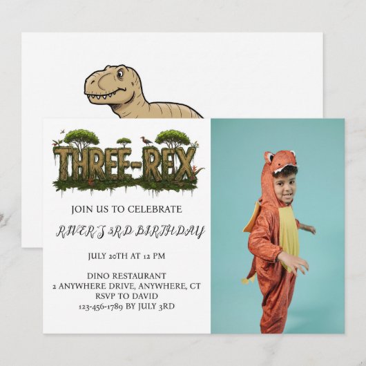 DINOSAUR-USP met gepersonaliseerde foto Kaart (Voorkant / Achterkant)