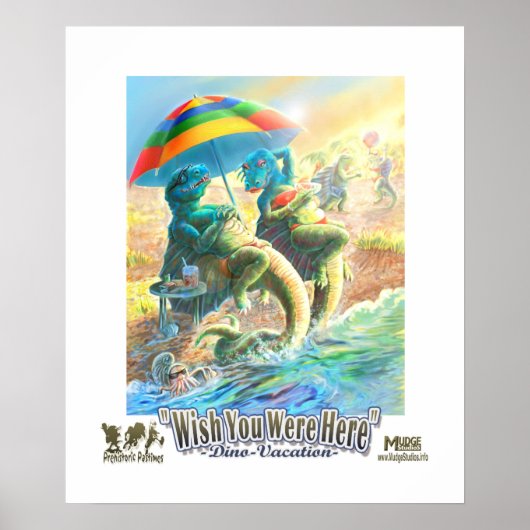Dinosaur Vacation Wwou dat je hier was Poster (Voorkant)
