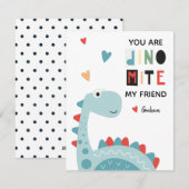 Dinosaur Valentijn Feestdagenkaart (Voorkant / Achterkant)