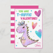 Dinosaur Valentijn Kaart voor kinderen U bent T-Ri Notitiekaartje (Voorkant / Achterkant)