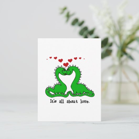 Dinosaur Valentijn Love Tshirts and Gifts Feestdagenkaart (Staand voorkant)