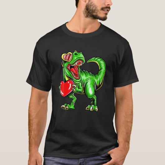 Dinosaur Valentijn Trex Valentijnsdag T-shirt (Voorkant)