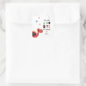 Dinosaur Valentijn Vierkante Sticker (Tas)