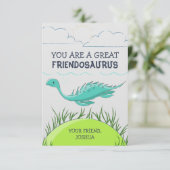 Dinosaur Valentijnsdag Kaart voor kinderen (Staand voorkant)