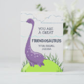 Dinosaur Valentijnsdag Kaart voor kinderen (Staand voorkant)