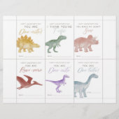 Dinosaur Valentine Cards for Kids Briefhoofd (Voorkant)