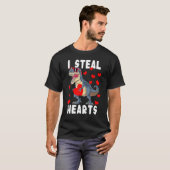 Dinosaur Valentines Day I Steal Hearts Rex Love T-shirt (Voorkant volledig)