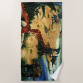 Dinosaur Valley Lake Loungers Beach Towel Strandlaken (Voorkant)