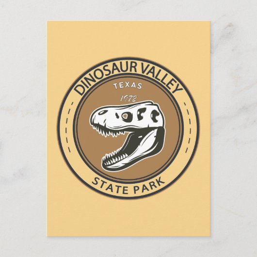 Dinosaur Valley State Park Texas Badge Briefkaart (Voorkant)