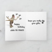 Dinosaur Velociraptor verjaardag rapper kaart (Binnen)