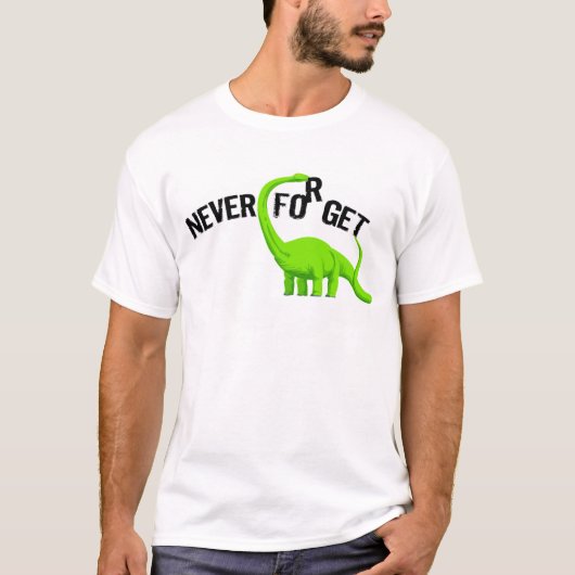Dinosaur vergeet nooit t-shirt (Voorkant)