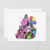 Dinosaur Verjaardag 12 - Tyrannosaurus Rex Briefkaart (Voorkant / Achterkant)