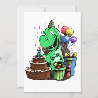 Dinosaur Verjaardag - 3 Jaar Kaart