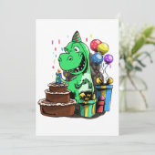 Dinosaur Verjaardag - 3 Jaar Oud Kaart (Staand voorkant)