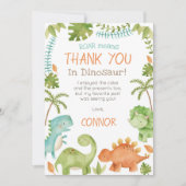 Dinosaur verjaardag dankkaartjes kaart (Voorkant)