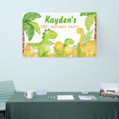 Dinosaur verjaardag gepersonaliseerde partij spandoek (Beurs)