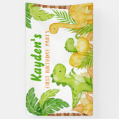 Dinosaur verjaardag gepersonaliseerde partij spandoek (Verticaal)