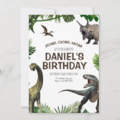 Dinosaur verjaardag Jurassic Stamp Chomp en Brul Kaart (Voorkant)