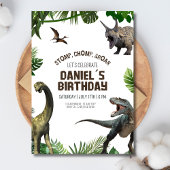 Dinosaur verjaardag Jurassic Stomp Chomp en Brul Kaart