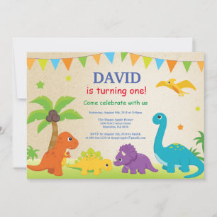 Dinosaur Verjaardag Uitnodiging Dino Party
