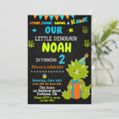 Dinosaur verjaardag uitnodiging Dinosaur (Staand voorkant)