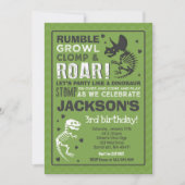 Dinosaur Verjaardag Uitnodiging Dinosaur Fossil Pa (Voorkant)