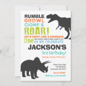 Dinosaur Verjaardag Uitnodiging Dinosaur Fossil Pa (Voorkant)