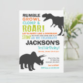 Dinosaur Verjaardag Uitnodiging Dinosaur Fossil Pa (Staand voorkant)