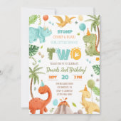 Dinosaur Verjaardag Uitnodiging, EDITABLE Dinosaur Kaart (Voorkant)