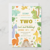 Dinosaur Verjaardag Uitnodiging, EDITABLE Dinosaur Kaart (Voorkant)