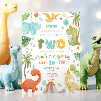 Dinosaur Verjaardag Uitnodiging, EDITABLE Dinosaur Kaart