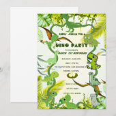 Dinosaur Verjaardag Uitnodiging, EDITABLE Dinosaur Kaart (Voorkant / Achterkant)