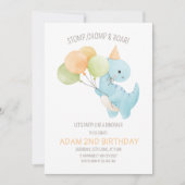 Dinosaur Verjaardag Uitnodiging, Minimalistische T Kaart (Voorkant)