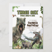 Dinosaur Verjaardag uitnodiging voor Rex Verjaarda (Voorkant)